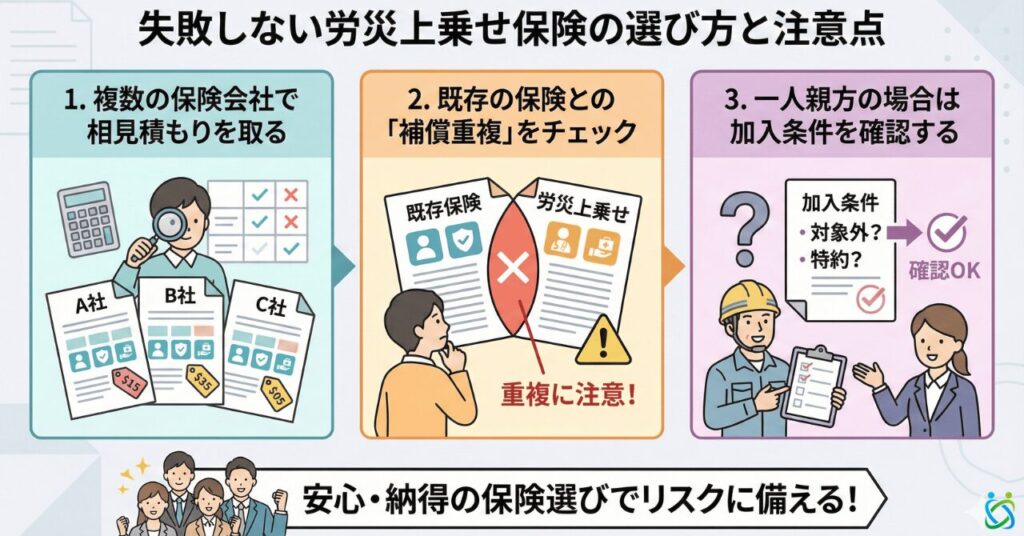 労災上乗せ保険の選び方と注意点