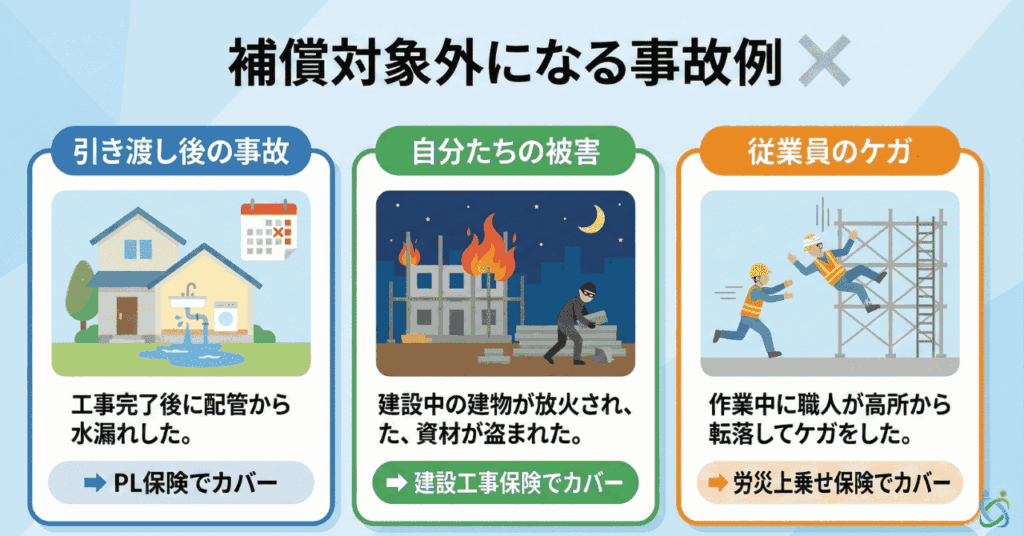 請負業者賠償責任保険　補償対象外の事故