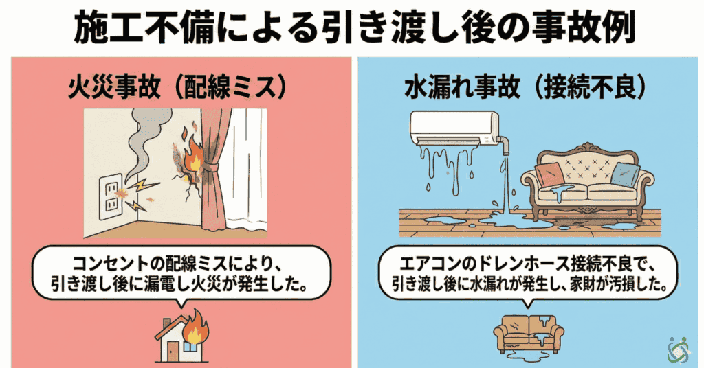 施工不備による引き渡し後の事故例