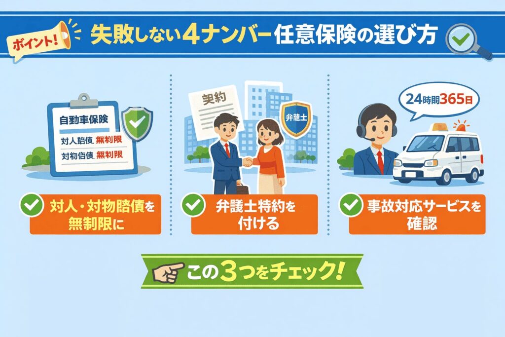 失敗しない4ナンバー任意保険の選び方