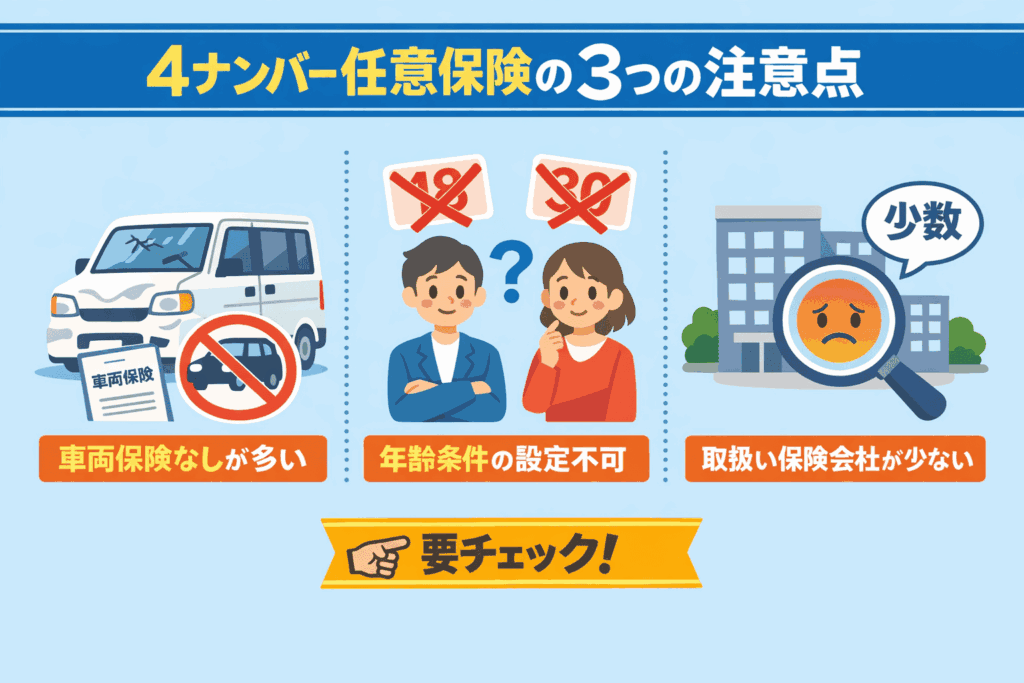 4ナンバー任意保険の3つの注意点