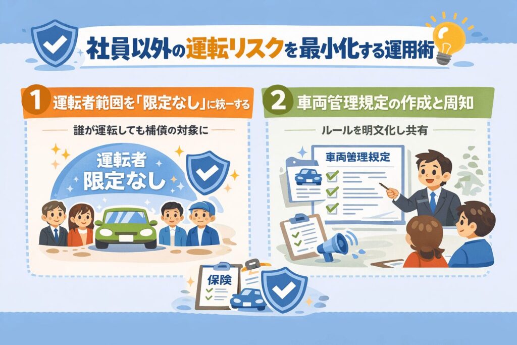 社員以外の運転リスクを最小化する運用術