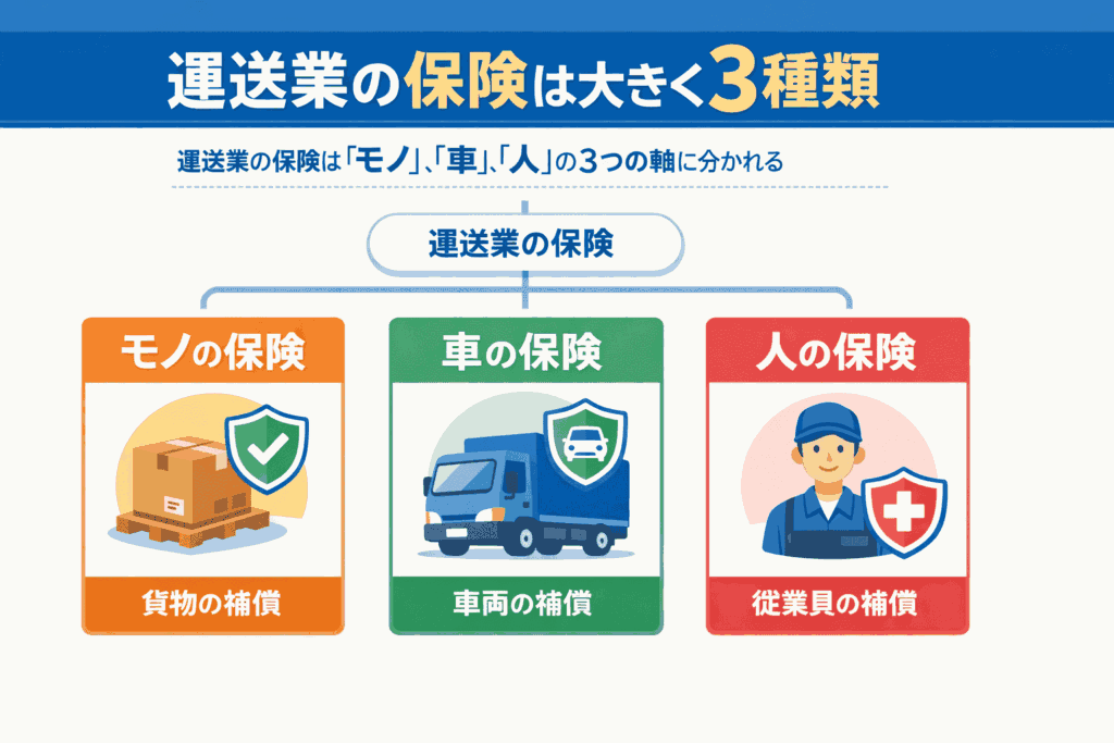 運送業の保険 3種類