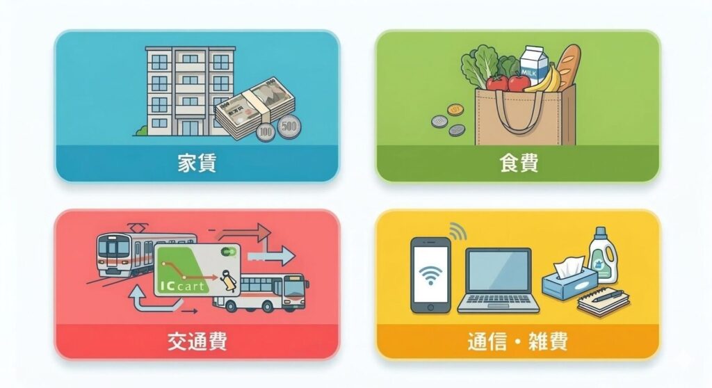 図解：ハンガリー留学で月々にかかる「滞在費用」の目安。家賃・食費・交通費・通信費等の内訳詳細を解説