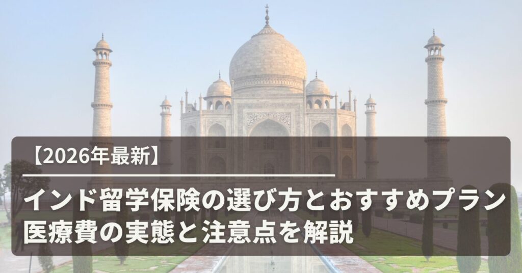 【2026年最新】インド留学保険の選び方とおすすめプラン｜医療費の実態と注意点を解説