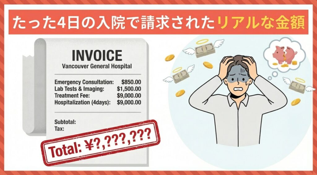 カナダの医療費事情：たった4日の入院で高額請求されるリアルな請求書とリスクの図解