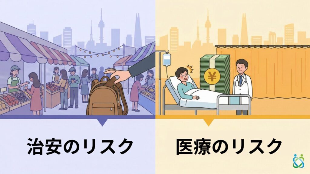 (図解)ワーホリでは治安と医療のリスクが大きい