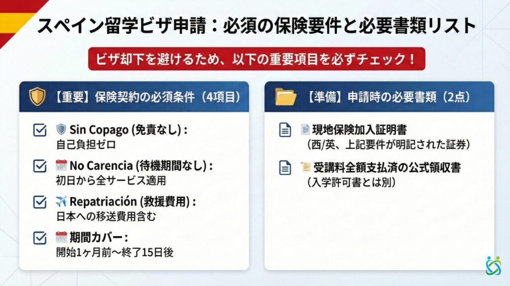 スペイン留学でのビザ申請の際の必須の保険要件と必要書類リスト（2026最新）