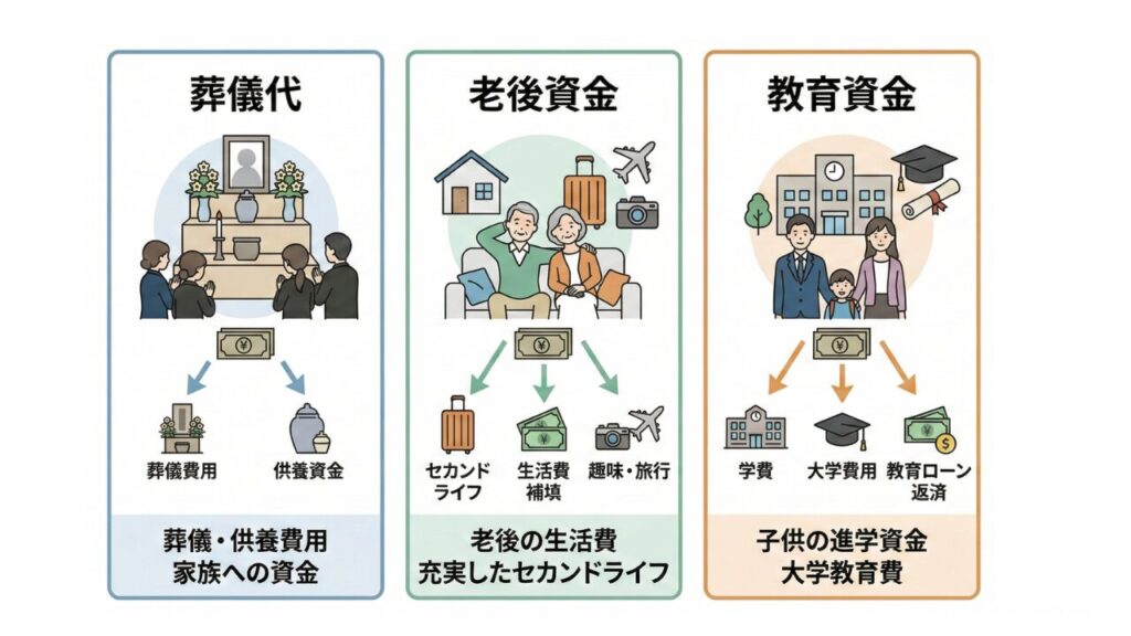 終身保険の主な活用法