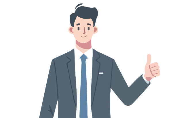 親指を立てた男性のイラスト