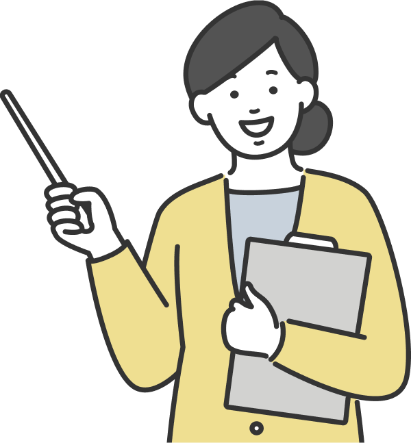 女性がグラフを指している